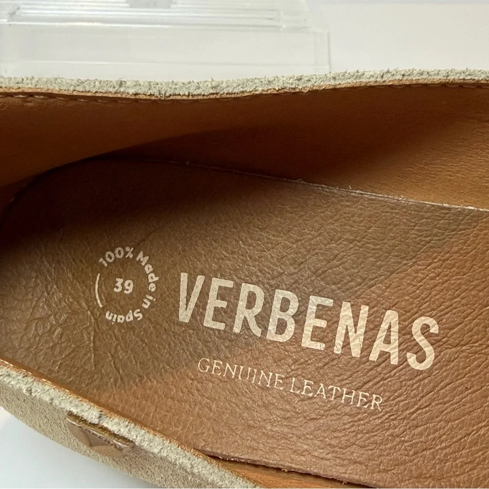 Verbenas Mamen Wedge Espadrilles Suede Shoes Jute Wrapped‎ Heels in Tan Size 39